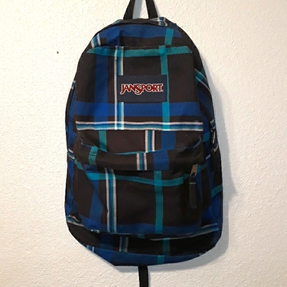 Jansport Bags Jansport Classic Backpack Retro Blue And Black Plaid